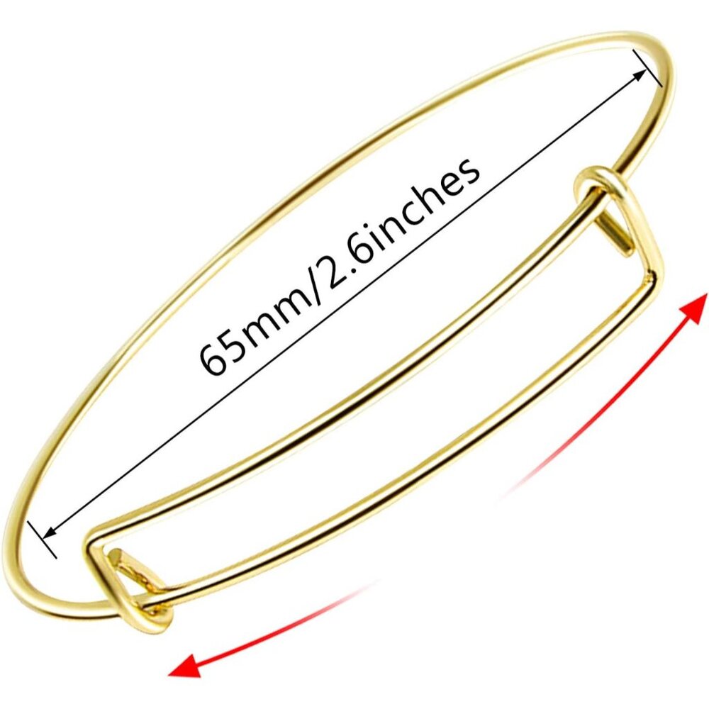 Versatile 60pcs Gold Bangles - Adjustable Wire Bl… - image 3